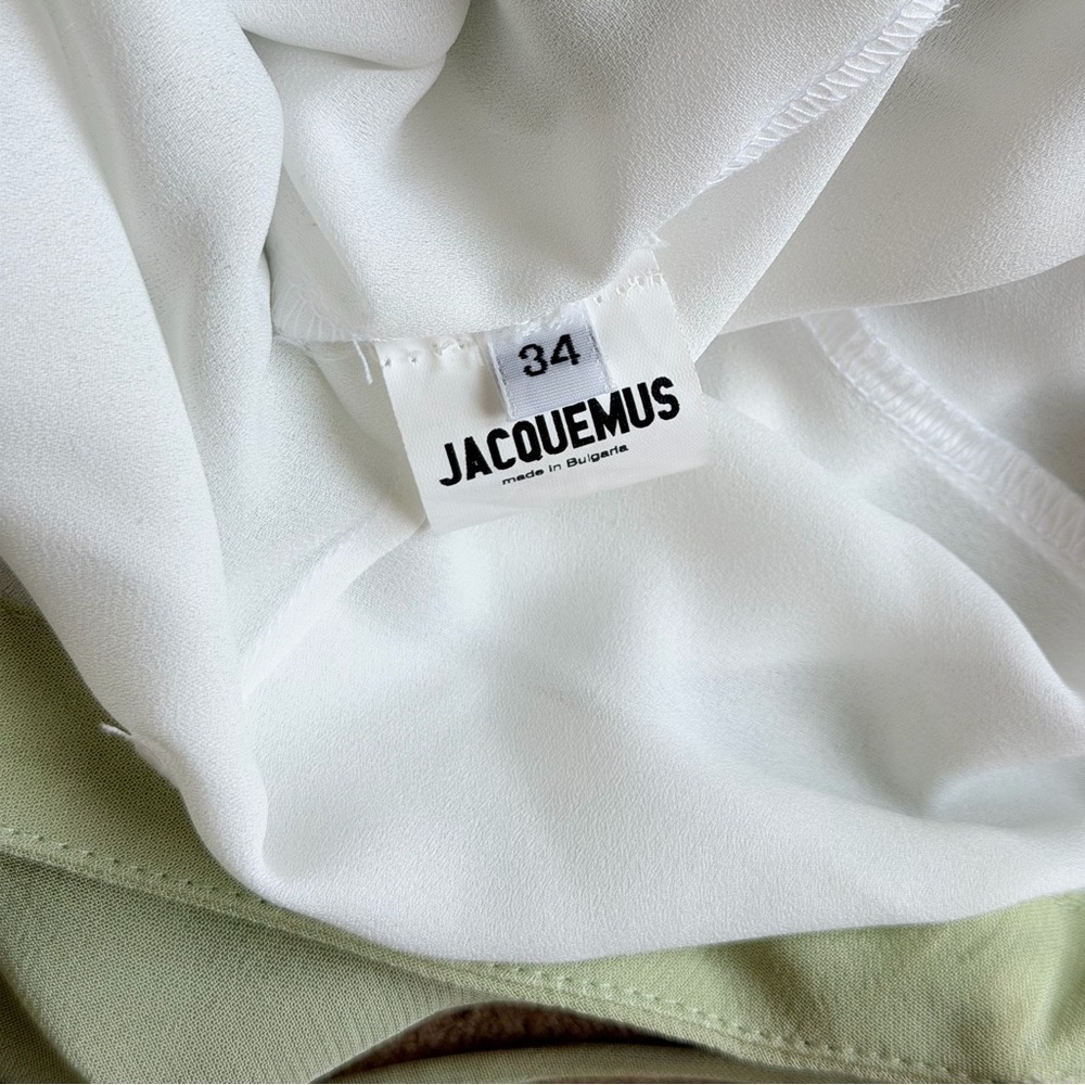 Jacquemus Light Green Asymmetrical Chiffon Dress Runway, size XS - Picture 6 of 8